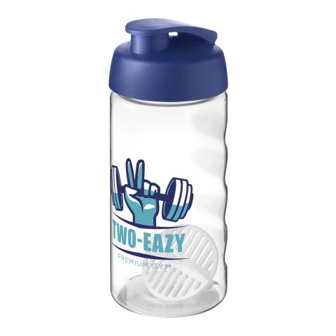 Werbeartikel H2O Active Bop 500 ml Shakerflasche – blau-weiß – mit Logo bedruckt