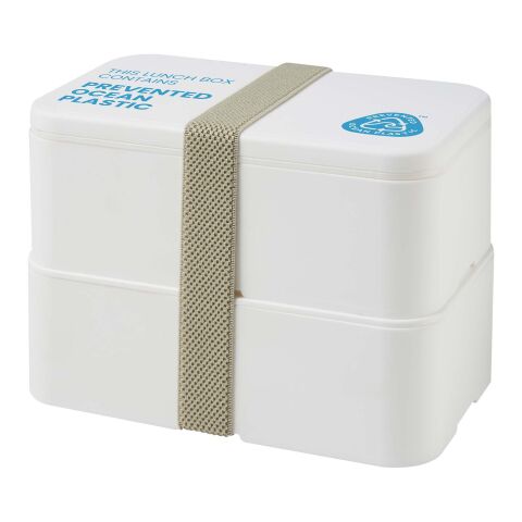 MIYO POP 700 + 700 ml doppelschichtige Lunchbox weiß | ohne Werbeanbringung | Nicht verfügbar | Nicht verfügbar