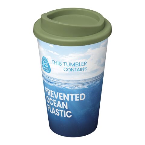 Werbeartikel 350 ml Brite-Americano POP Isolierbecher aus Ocean Plastic Full-Color Rundum-Design – heather grün – mit Logo bedruckt