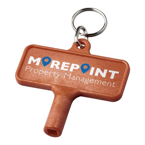 Werbeartikel Largo Kunststoff-Heizkörperschlüssel mit Schlüsselanhänger – rot – mit Logo bedruckt