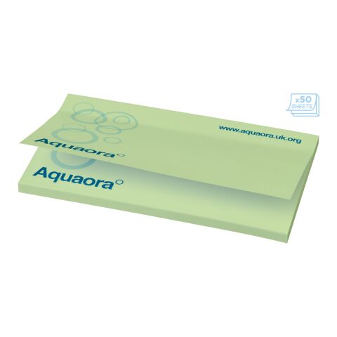 Werbeartikel Stickynotes Haftnotizen 127 x 75 mm – mintgrün – 25 Seiten – mit Logo bedruckt
