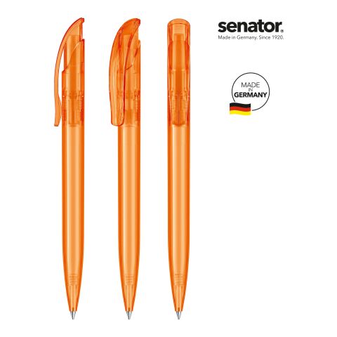 Werbemittel senator Challenger Clear – orange – mit Logo bedruckt Kugelschreiber Druckkugelschreiber für Messen & Events