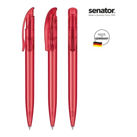 Werbeartikel senator Challenger Clear Druckkugelschreiber – dunkelrot – mit Logo bedruckt