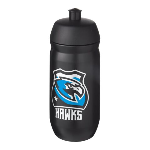 Werbeartikel HydroFlex™ 500 ml Squeezy-Sportflasche – schwarz – mit Logo bedruckt