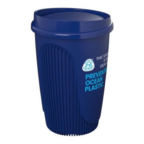 Werbeartikel Alto POP 350 ml Becher – transparent blau – mit Logo bedruckt