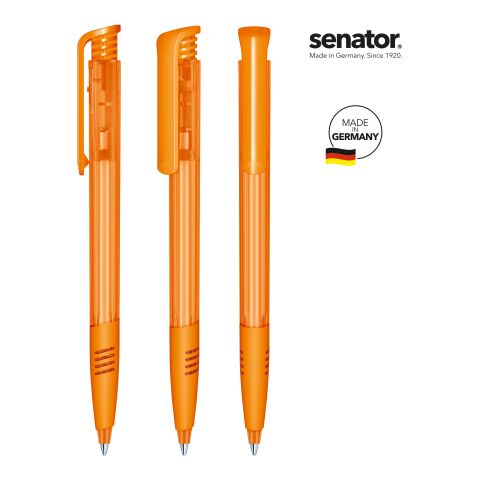 Werbeartikel senator Super Hit Clear SG Druckkugelschreiber – orange – mit Logo bedruckt