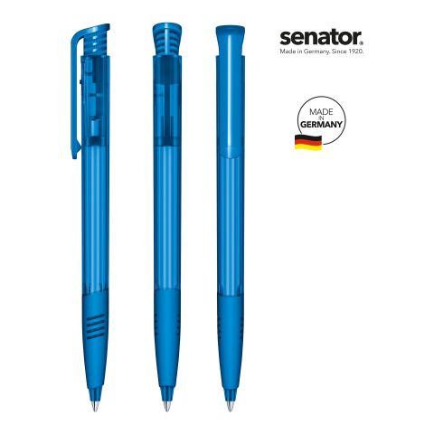 Werbemittel Kugelschreiber senator Super Hit – königsblau – mit Logo bedruckt Druckkugelschreiber mit Softgriffzone für Messen & Events