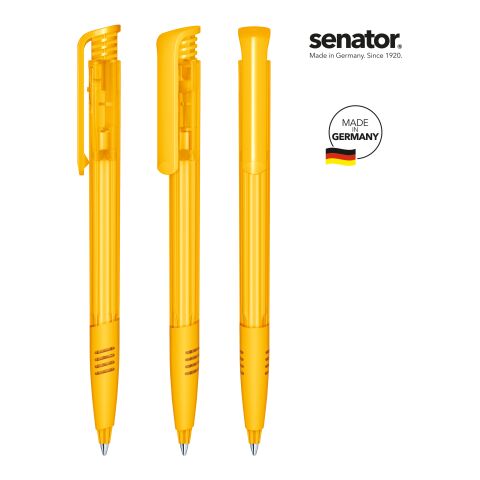 Werbeartikel senator Super Hit Clear SG Druckkugelschreiber – gelb – mit Logo bedruckt