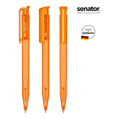 Streuartikel Druckkugelschreiber senator Super Hit – orange – mit Logo bedruckt, blau schreibend für den Büroalltag