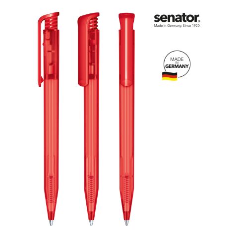 Werbeartikel senator Super Hit Frosted Druckkugelschreiber – rot – mit Logo bedruckt