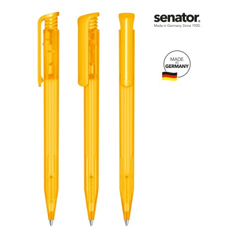 Werbeartikel senator Super Hit Frosted Druckkugelschreiber – gelb – mit Logo bedruckt