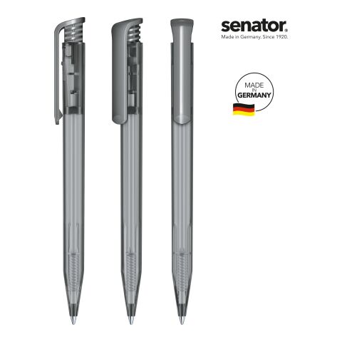 Werbeartikel senator Super Hit Frosted Druckkugelschreiber – anthrazit – mit Logo bedruckt