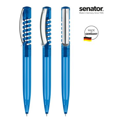 Werbeartikel senator New Spring Clear MC Druckkugelschreiber – königsblau – mit Logo bedruckt