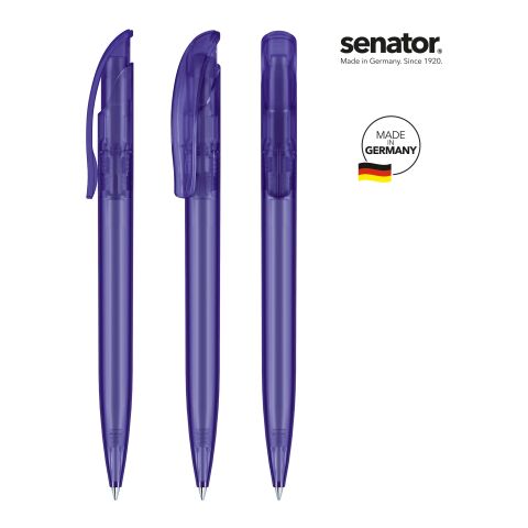 Werbemittel Kugelschreiber senator Challenger – violett – mit Logo bedruckt Druckkugelschreiber mit Qualitäts-Großraummine