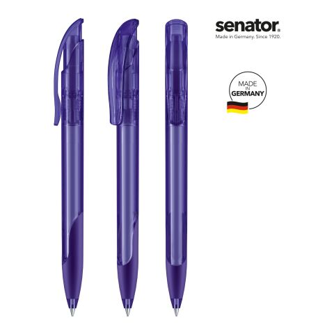 Werbeartikel senator Challenger Clear SG Druckkugelschreiber – violett – mit Logo bedruckt