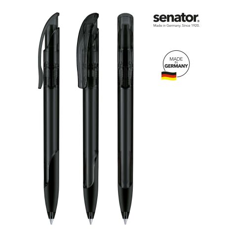 Werbeartikel Kugelschreiber senator Challenger Clear – schwarz – mit Logo bedruckt Druckkugelschreiber für Messen & Events