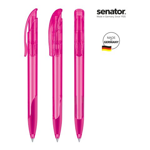 Werbeartikel senator Challenger Clear – pink – mit Logo bedruckt Kugelschreiber Druckkugelschreiber für Messen & Events