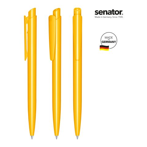 Werbeartikel senator Dart Polished Druckkugelschreiber – gelb – mit Logo bedruckt
