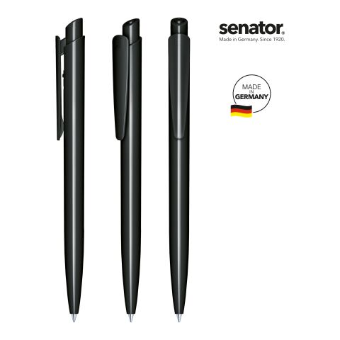 Werbeartikel senator Dart Polished  Druckkugelschreiber – schwarz – mit Logo bedruckt