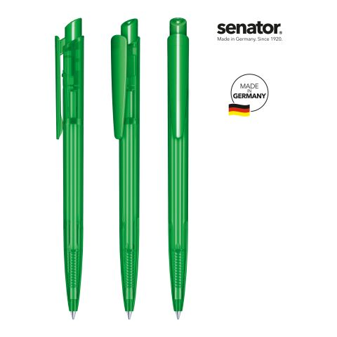 Werbeartikel senator Dart Clear Druckkugelschreiber – grün – mit Logo bedruckt