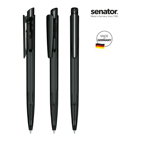 Werbeartikel senator Dart Clear Druckkugelschreiber – schwarz – mit Logo bedruckt