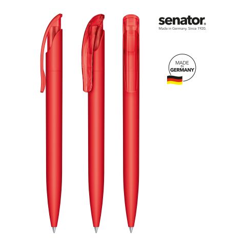 Werbeartikel senator Challenger Soft Touch  Druckkugelschreiber – rot – mit Logo bedruckt