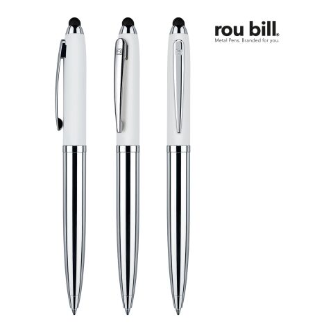 Werbeartikel roubill Nautic Touch Pad Pen  Drehkugelschreiber – weiß – mit Logo bedruckt