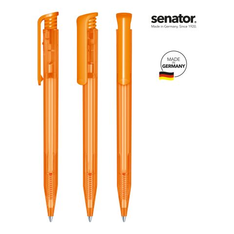 Werbeartikel senator Super Hit Clear  Druckkugelschreiber – orange – mit Logo bedruckt