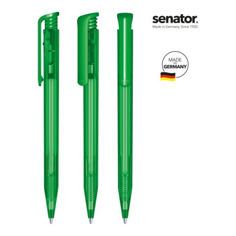 Werbeartikel senator Super Hit Clear Druckkugelschreiber – grün – mit Logo bedruckt
