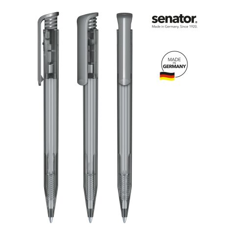Werbeartikel senator Super Hit Clear Druckkugelschreiber – anthrazit – mit Logo bedruckt