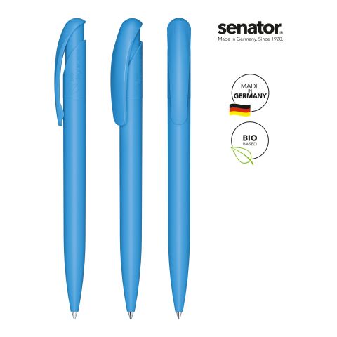 Werbeartikel senator Nature Plus Matt Druckkugelschreiber – hellblau – mit Logo bedruckt