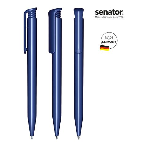 Werbeartikel senator Super Hit Polished Druckkugelschreiber – Marineblau – mit Logo bedruckt