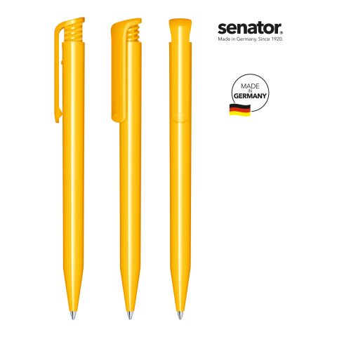Werbeartikel senator Super Hit Polished Druckkugelschreiber – gelb – mit Logo bedruckt