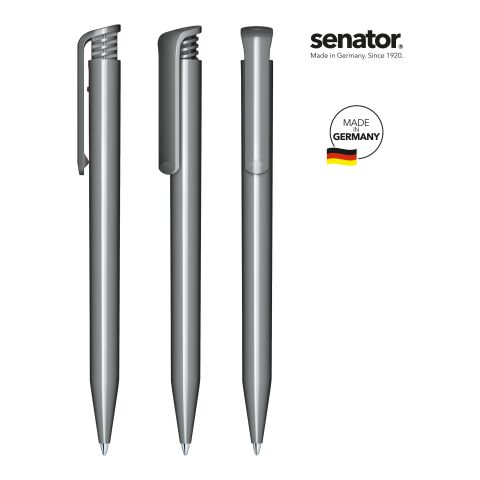 Werbeartikel senator Super Hit Polished Druckkugelschreiber – anthrazit – mit Logo bedruckt