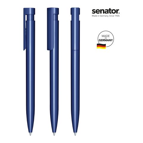 Werbeartikel senator Liberty Polished Druckkugelschreiber – marineblau – mit Logo bedruckt