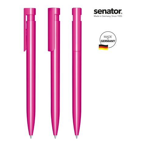 Werbeartikel Senator Liberty Polished – pink – mit Logo bedruckt Marken-Kugelschreiber Druckkugelschreiber für Messen & Events