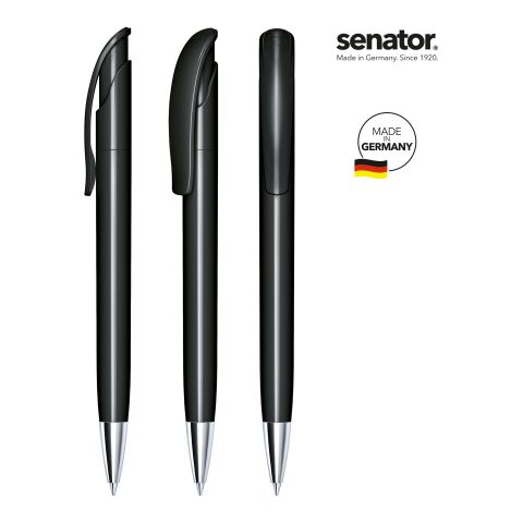 Werbeartikel senator Challenger Polished MT Druckkugelschreiber – schwarz – mit Logo bedruckt