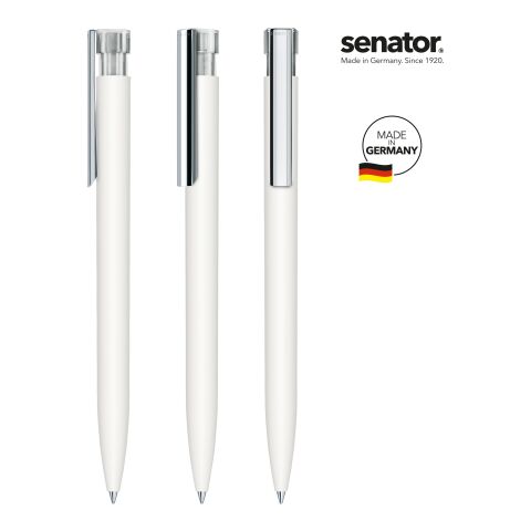 Senator LIBERTY soft touch Clip Metall pol. Kugelschreiber weiß | ohne Werbeanbringung | ohne Werbeanbringung