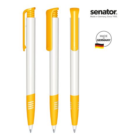 Senator SUPER HIT BASIC polished soft grip zone Kugelschreiber weiß-gelb | ohne Werbeanbringung | ohne Werbeanbringung | Nicht verfügbar