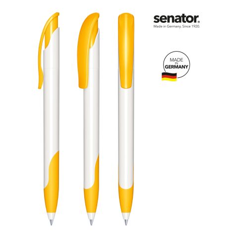 Senator CHALLENGER BASIC polished soft grip zone Kugelschreiber weiß-gelb | Nicht verfügbar | ohne Werbeanbringung | ohne Werbeanbringung | Nicht verfügbar