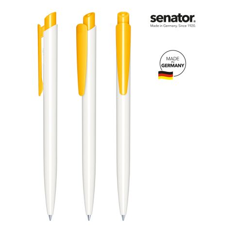 senator Dart Polished Basic Druckkugelschreiber weiß-gelb | ohne Werbeanbringung | ohne Werbeanbringung | Nicht verfügbar