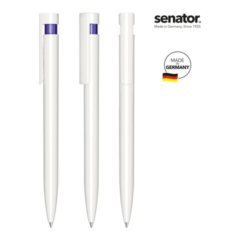 Werbeartikel senator Liberty Polished Basic  Druckkugelschreiber – weiß-violett – mit Logo bedruckt