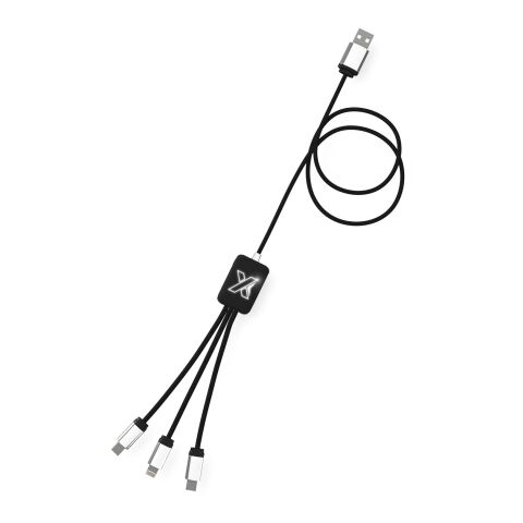 Werbeartikel SCX.design C17 Easy to Use Ladekabel mit Leuchtlogo – schwarz-weiß – mit Logo bedruckt