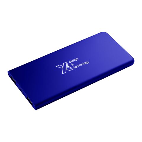 Firmengeschenk Powerbank SCX.design P15 – reflex blue – mit Logo bedruckt 48h Express-Druck 5000 mAh 3-in-1-Kabel für Mitarbeiter-Onboarding