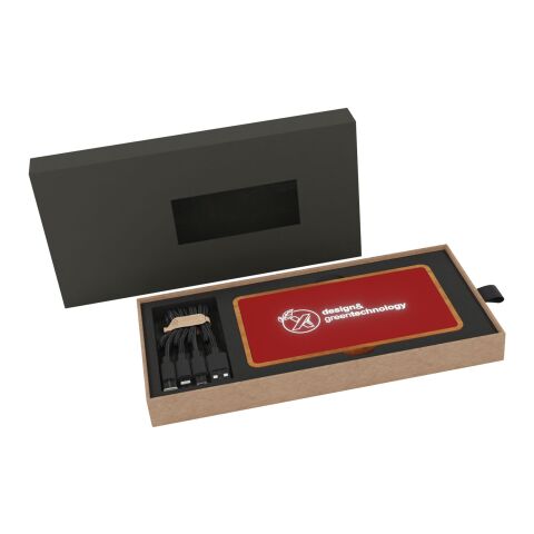 SCX.design P36 5000 mAh kabellose Powerbank mit Leuchtlogo Standard | Mid red-holz | ohne Werbeanbringung | Nicht verfügbar | Nicht verfügbar