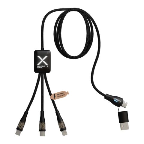 SCX.design C51 60W 5 in 1 Schnellladekabel aus rPET mit Display Standard | schwarz | ohne Werbeanbringung | Nicht verfügbar | Nicht verfügbar