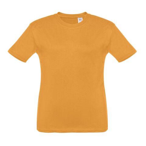 Werbeartikel THC QUITO. Unisex Kinder T-shirt – Dunkelgelb – mit Logo bedruckt