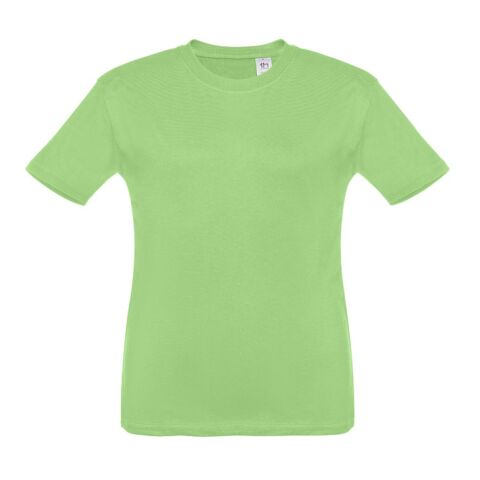 Werbeartikel T-Shirt THC QUITO – hellgrün – mit Logo bedruckt, Unisex Kinder-T-Shirt aus Baumwolle, Gr. 2-12