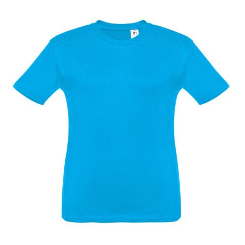 Werbeartikel THC QUITO. Unisex Kinder T-shirt – Wasserblau – mit Logo bedruckt