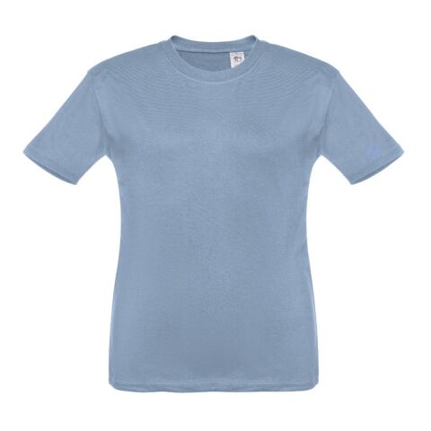 Werbeartikel T-Shirt THC QUITO – pastellblau – mit Logo bedruckt aus Baumwolle Gr. 2-12